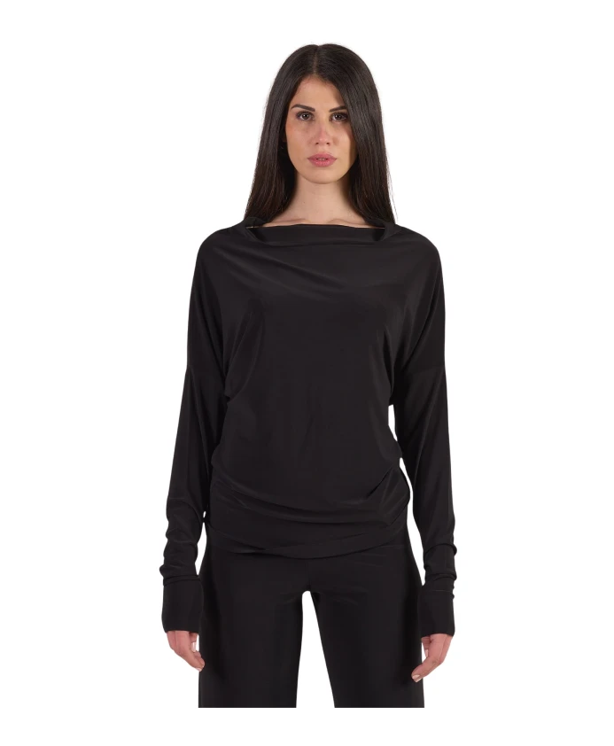 Черный топ с V-образным вырезом Norma Kamali, черный
Черный топ с V-образным вырезом Norma Kamali, черный