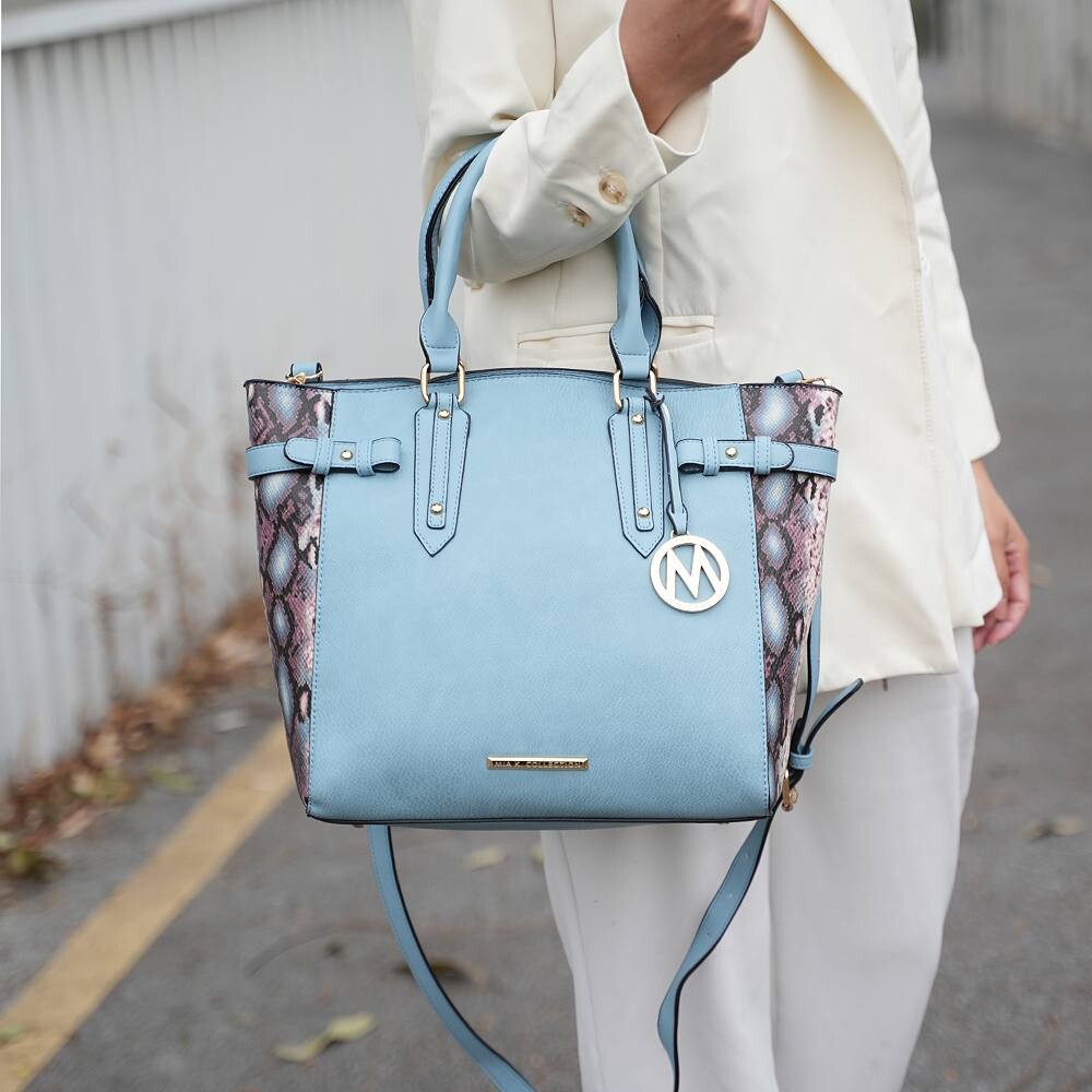 Mkf Collection Joelle Женская большая сумка с тиснением под змею и бумажником от Mia K MKF Collection, темно-синий
Mkf Collection Joelle Женская большая сумка с тиснением под змею и бумажником от Mia K MKF Collection, темно-синий