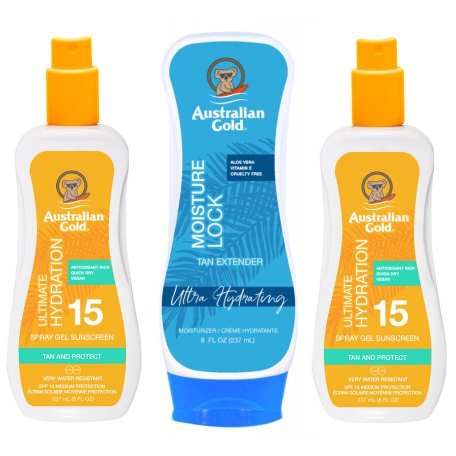 Australian Gold x2 Spray Gel SPF15 + Moisture Lock
Australian Gold x2 Spray Gel SPF15 + Moisture Lock