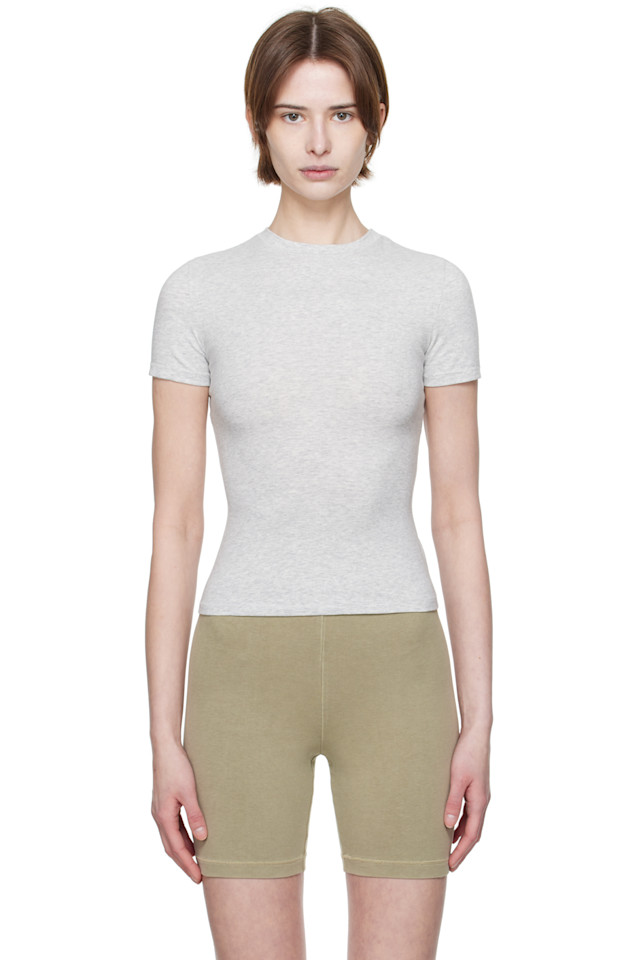 Хлопковая футболка из джерси Skims, серый
Хлопковая футболка из джерси Skims, серый