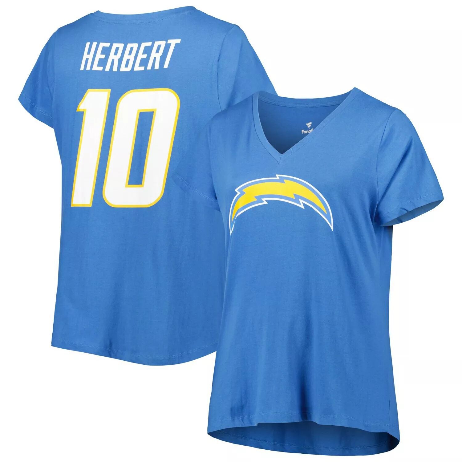 Женская футболка Fanatics с брендом Justin Herbert Powder Blue Los Angeles Chargers размера плюс, имя и номер игрока, футболка с v-образным вырезом Fanatics
Женская футболка Fanatics с брендом Justin Herbert Powder Blue Los Angeles Chargers размера плюс, имя и номер игрока, футболка с v-образным вырезом Fanatics