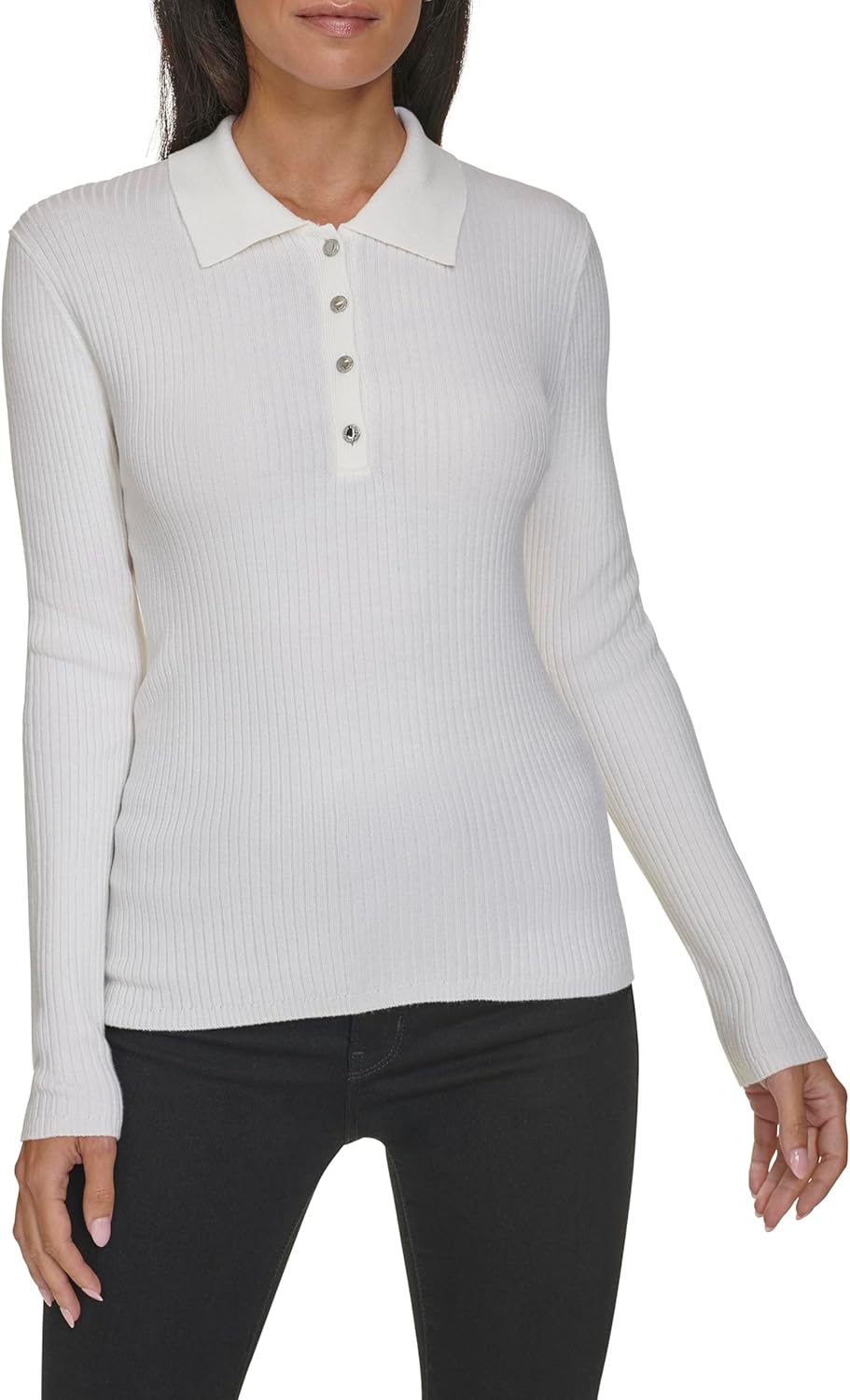 Женский свитер Calvin Klein с длинным рукавом и воротником на пуговицах, Cream
Женский свитер Calvin Klein с длинным рукавом и воротником на пуговицах, Cream