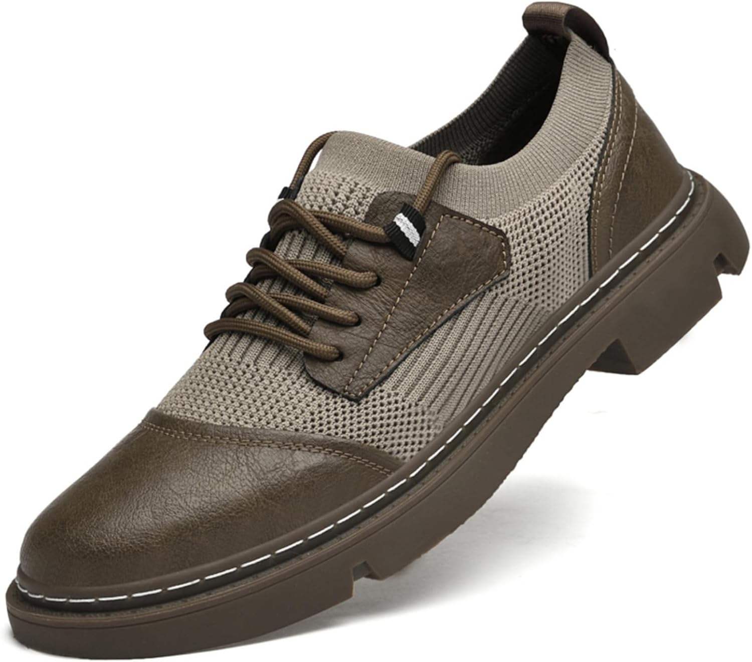 Мужские повседневные туфли - кожа и сетка, удобная посадка, дышащая ткань с прочной резиновой подошвой для повседневной носки, шнуровка с петлей на пятке Kelibasi, коричневый
Мужские повседневные туфли - кожа и сетка, удобная посадка, дышащая ткань с прочной резиновой подошвой для повседневной носки, шнуровка с петлей на пятке Kelibasi, коричневый