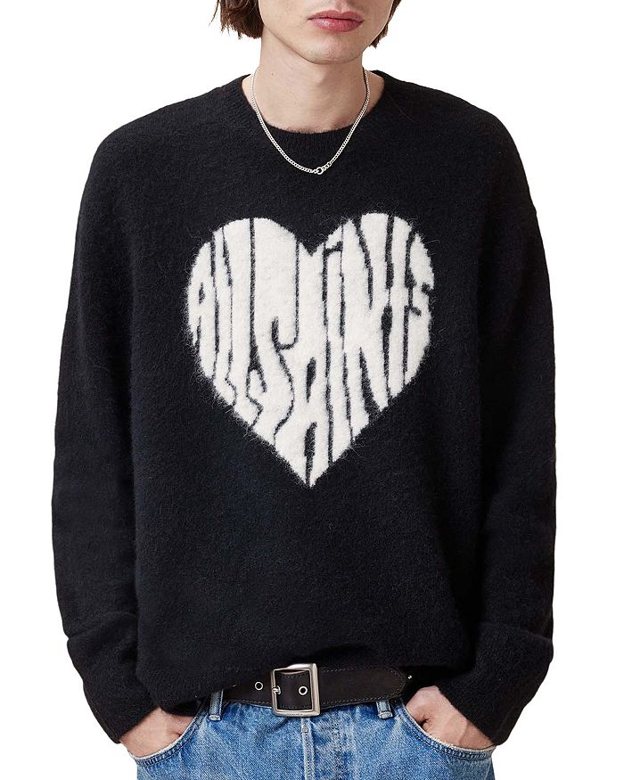 Свитер свободного кроя с логотипом в виде сердца в технике интарсия ALLSAINTS, черный
Свитер свободного кроя с логотипом в виде сердца в технике интарсия ALLSAINTS, черный