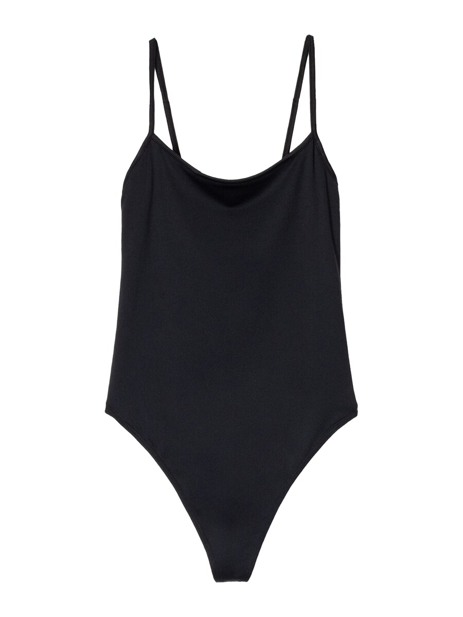 Рубашка-боди Bershka, черный 
Рубашка-боди Bershka, черный