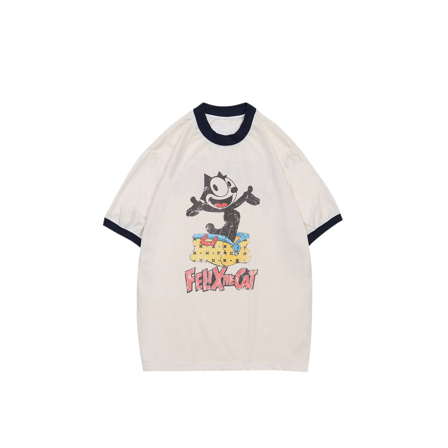 Футболка ко-брендовой серии Felix Cat, унисекс, белая Xvessel, белый 
Футболка ко-брендовой серии Felix Cat, унисекс, белая Xvessel, белый