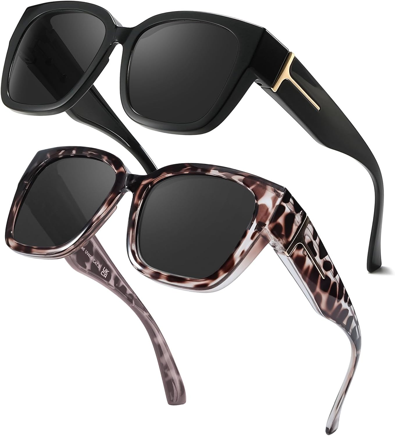 Женские солнцезащитные очки FIMILU увеличенного размера, поляризованные, стильные, эргономичные, с высокой четкостью изображения и защитой от УФ-излучения, комплект из 2 штук, A2 Black+greytortoise Frame/Grey Lens
Женские солнцезащитные очки FIMILU увеличенного размера, поляризованные, стильные, эргономичные, с высокой четкостью изображения и защитой от УФ-излучения, комплект из 2 штук, A2 Black+greytortoise Frame/Grey Lens