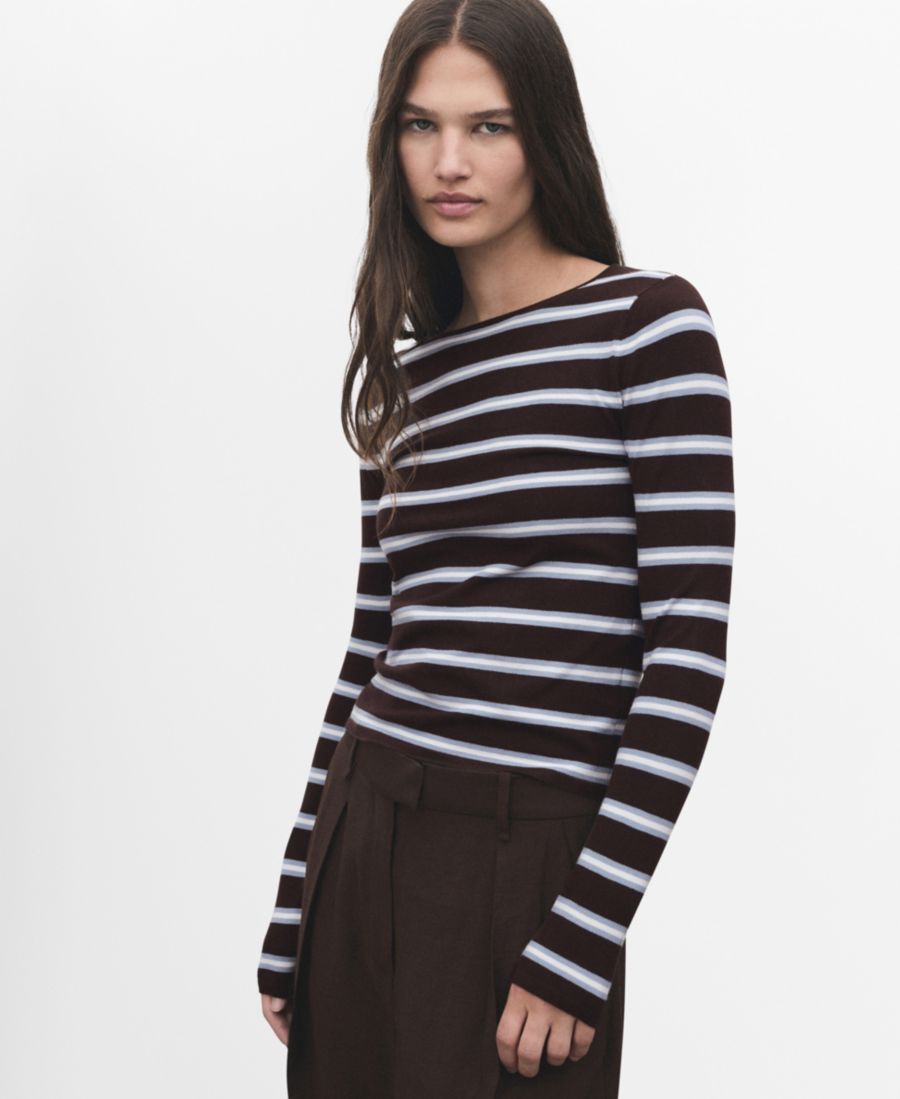 Женский тонкий вязаный полосатый свитер MANGO, Chocolate
Женский тонкий вязаный полосатый свитер MANGO, Chocolate