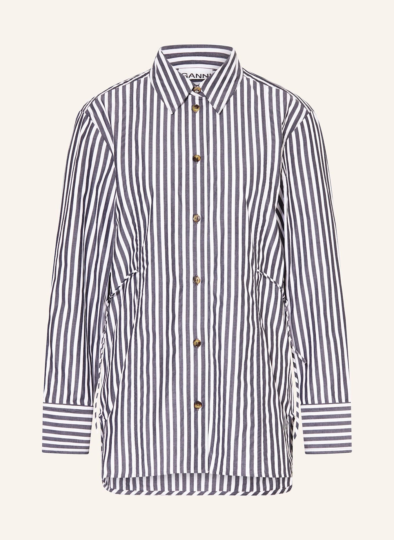 Блузка-Рубашка свободного кроя Ganni, черный
Блузка-Рубашка свободного кроя Ganni, черный