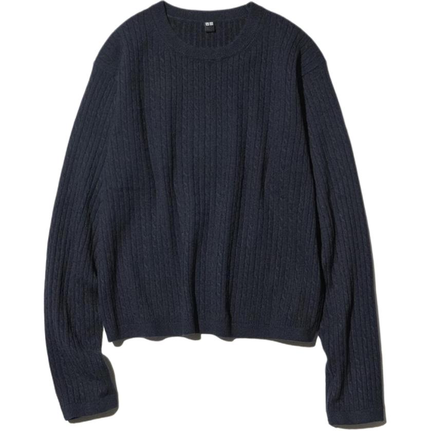 Uniqlo Женский трикотаж, темно-синий, с круглым вырезом, средней толщины
Uniqlo Женский трикотаж, темно-синий, с круглым вырезом, средней толщины