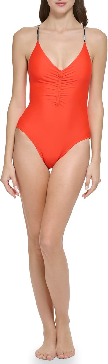 Женский стандартный слитный купальник Calvin Klein с завязками на спине и логотипом, Vermillion
Женский стандартный слитный купальник Calvin Klein с завязками на спине и логотипом, Vermillion