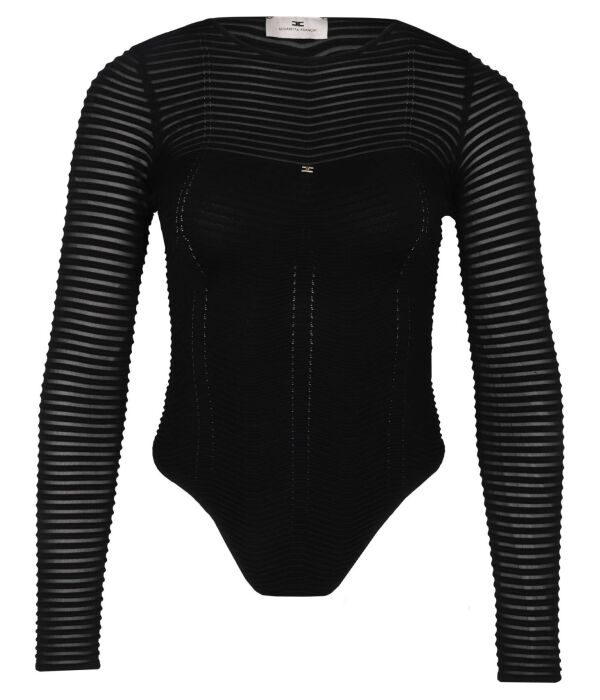 Боди Elisabetta Franchi с ребристыми рукавами, черный
Боди Elisabetta Franchi с ребристыми рукавами, черный