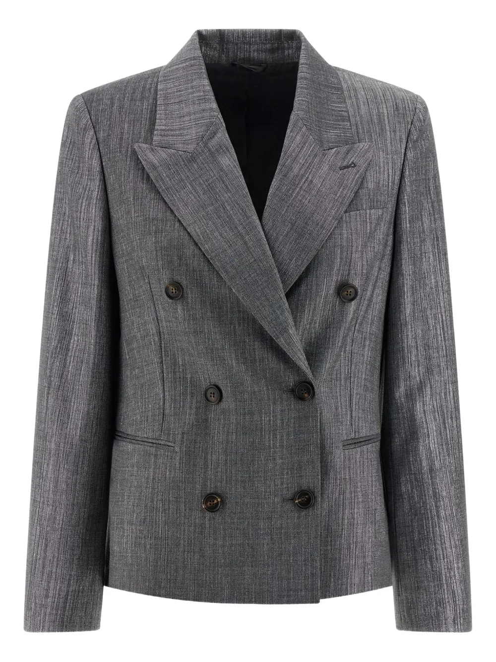 Двубортный пиджак из твила Brunello Cucinelli, серый
Двубортный пиджак из твила Brunello Cucinelli, серый