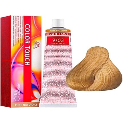 Color Touch Pure Naturals 9/03 Очень светлый блондин/натуральное золото 60 мл, Wella 
Color Touch Pure Naturals 9/03 Очень светлый блондин/натуральное золото 60 мл, Wella