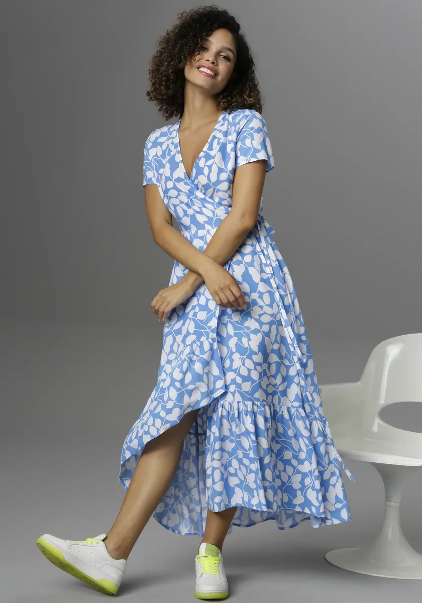 Платье Aniston CASUAL с запахом и графическим принтом в виде листьев, белый
Платье Aniston CASUAL с запахом и графическим принтом в виде листьев, белый