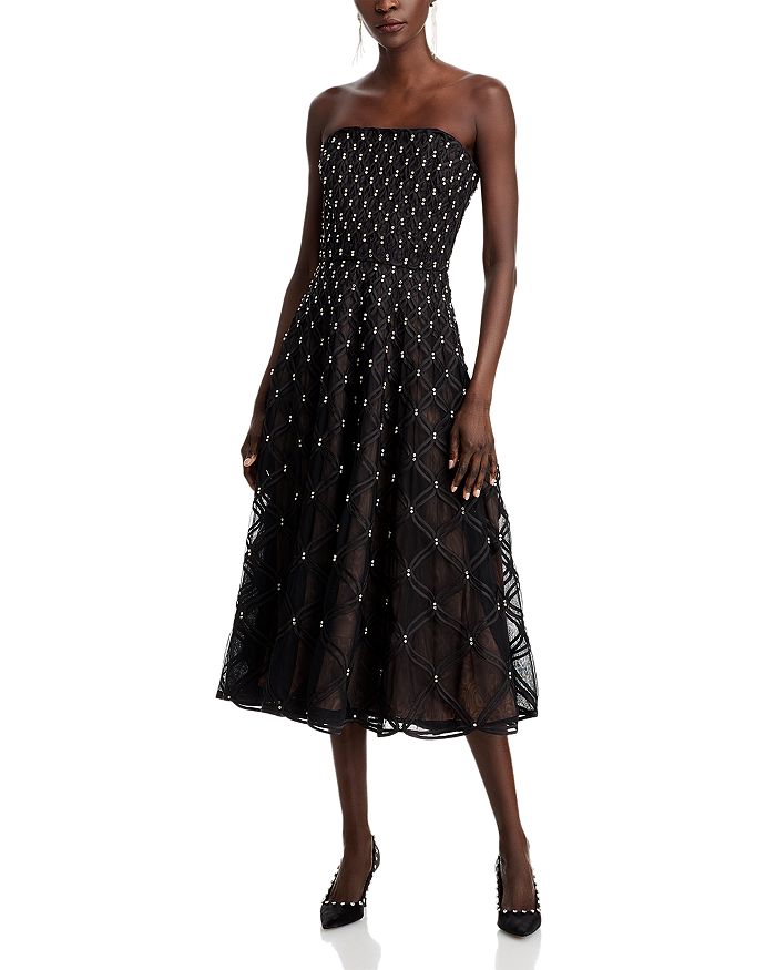 Платье миди со стразами Xolani SIMKHAI, черный
Платье миди со стразами Xolani SIMKHAI, черный