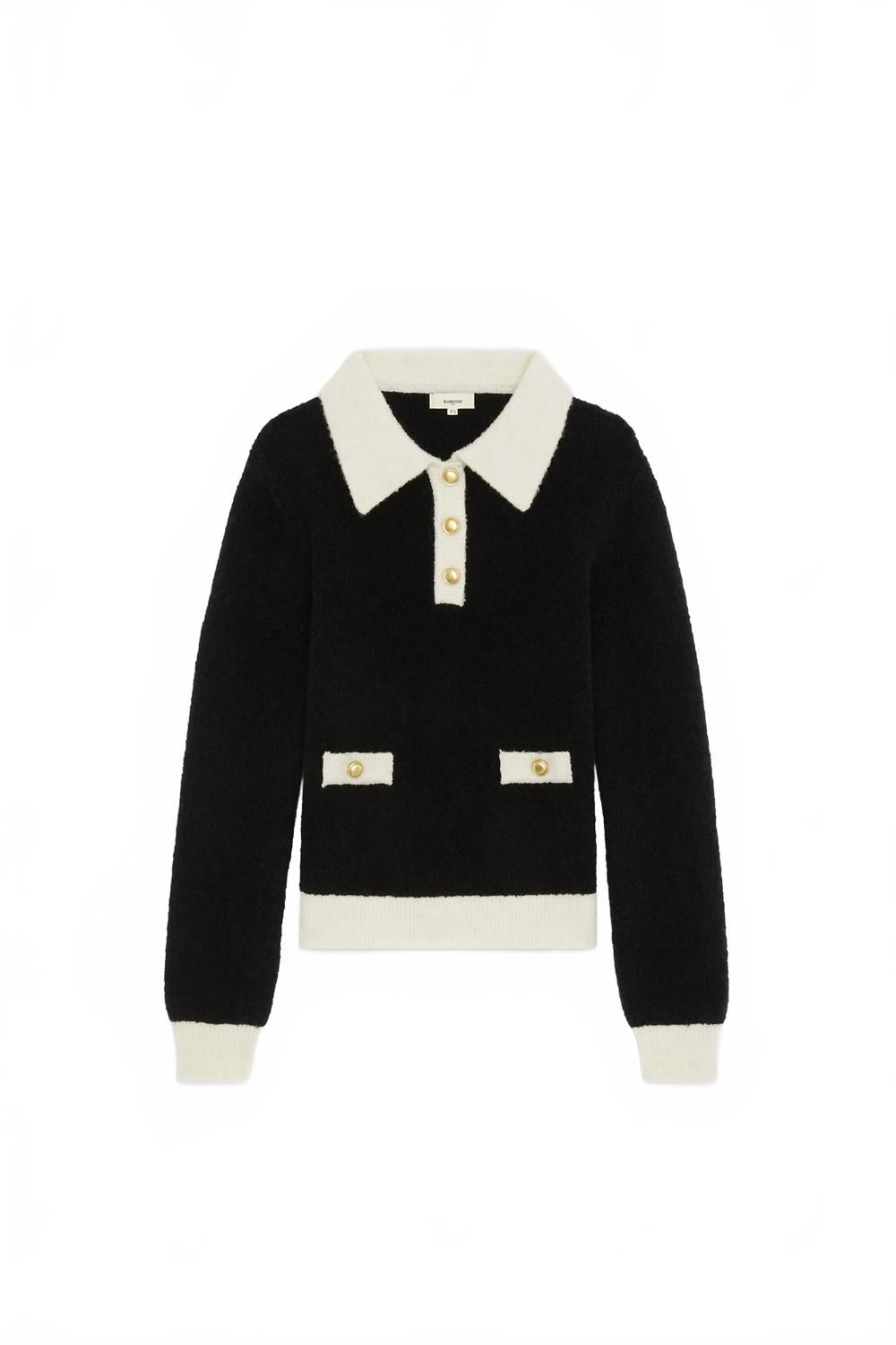 Женский свитер с длинными рукавами и воротником, черно-белый Suncoo, черно-белый
Женский свитер с длинными рукавами и воротником, черно-белый Suncoo, черно-белый