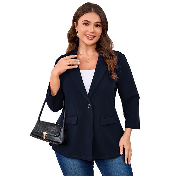 Женский блейзер плюс сайз с длинным рукавом и открытым передом Yesfashion, Navy Blue
Женский блейзер плюс сайз с длинным рукавом и открытым передом Yesfashion, Navy Blue
