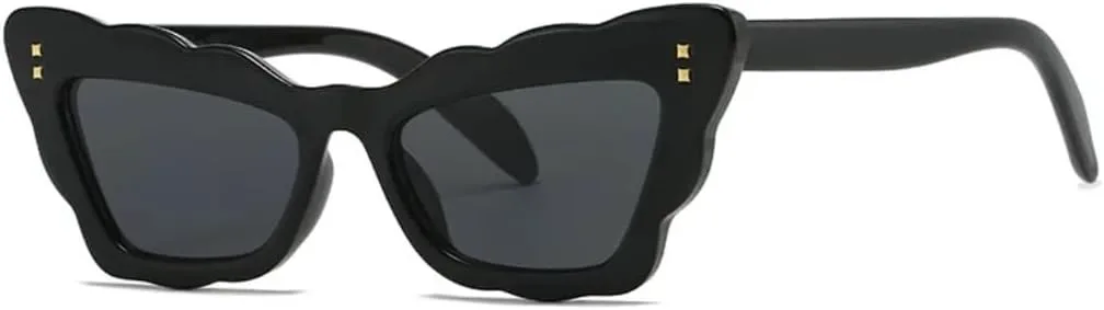 Популярные женские солнцезащитные очки «кошачий глаз» с волнистой оправой, в стиле ретро, защита от УФ-излучения UV400, модный панк-стиль, заклепки UATXTAU, Black
Популярные женские солнцезащитные очки «кошачий глаз» с волнистой оправой, в стиле ретро, защита от УФ-излучения UV400, модный панк-стиль, заклепки UATXTAU, Black