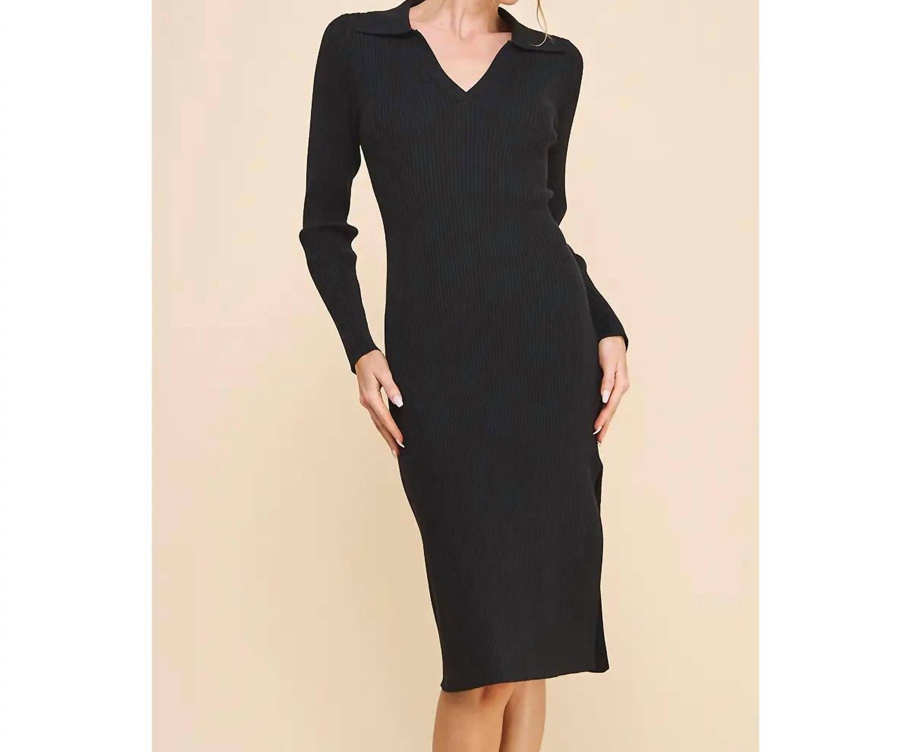 Длинное платье-свитер с V-образным вырезом в рубчик черного цвета ALLIE ROSE
Длинное платье-свитер с V-образным вырезом в рубчик черного цвета ALLIE ROSE