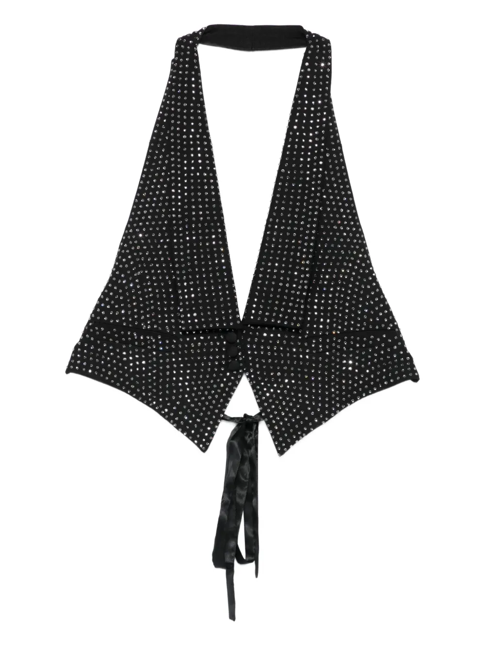 Жилет с открытой спиной, украшенный стразами PINKO, черный
Жилет с открытой спиной, украшенный стразами PINKO, черный