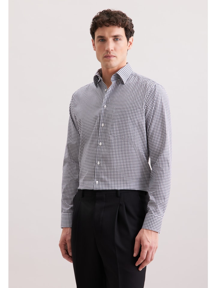 Деловая рубашка, стандартного размера, темно-синего цвета Seidensticker
Деловая рубашка, стандартного размера, темно-синего цвета Seidensticker