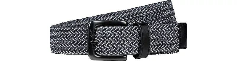 Мужской ремень для гольфа из эластичной ткани Nike, серый/белый 
Мужской ремень для гольфа из эластичной ткани Nike, серый/белый