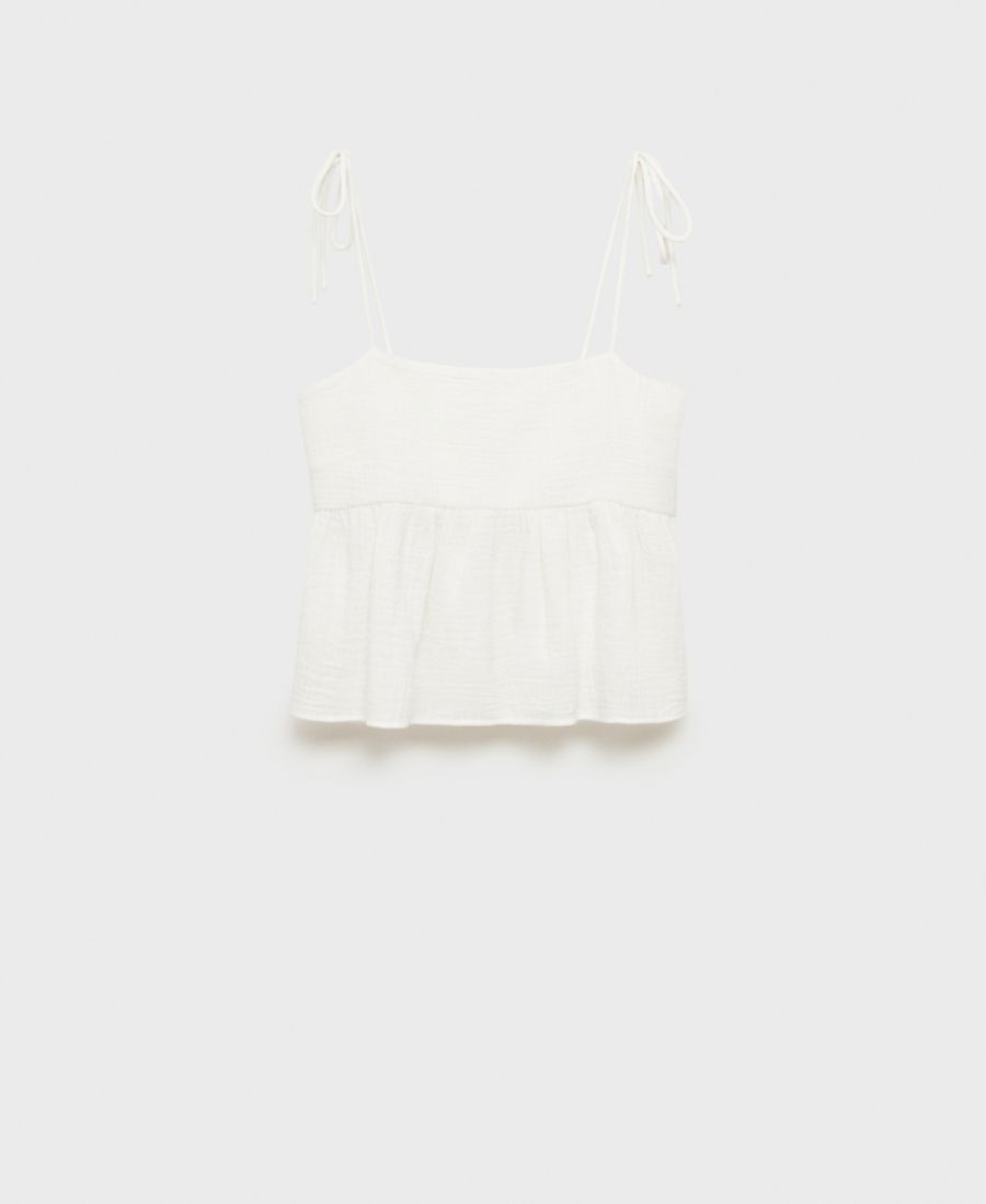 Женская хлопковая блузка с оборками MANGO, White
Женская хлопковая блузка с оборками MANGO, White