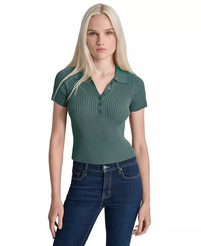 Женская трикотажная рубашка-поло в рубчик с короткими рукавами DKNY Jeans, зеленый
Женская трикотажная рубашка-поло в рубчик с короткими рукавами DKNY Jeans, зеленый