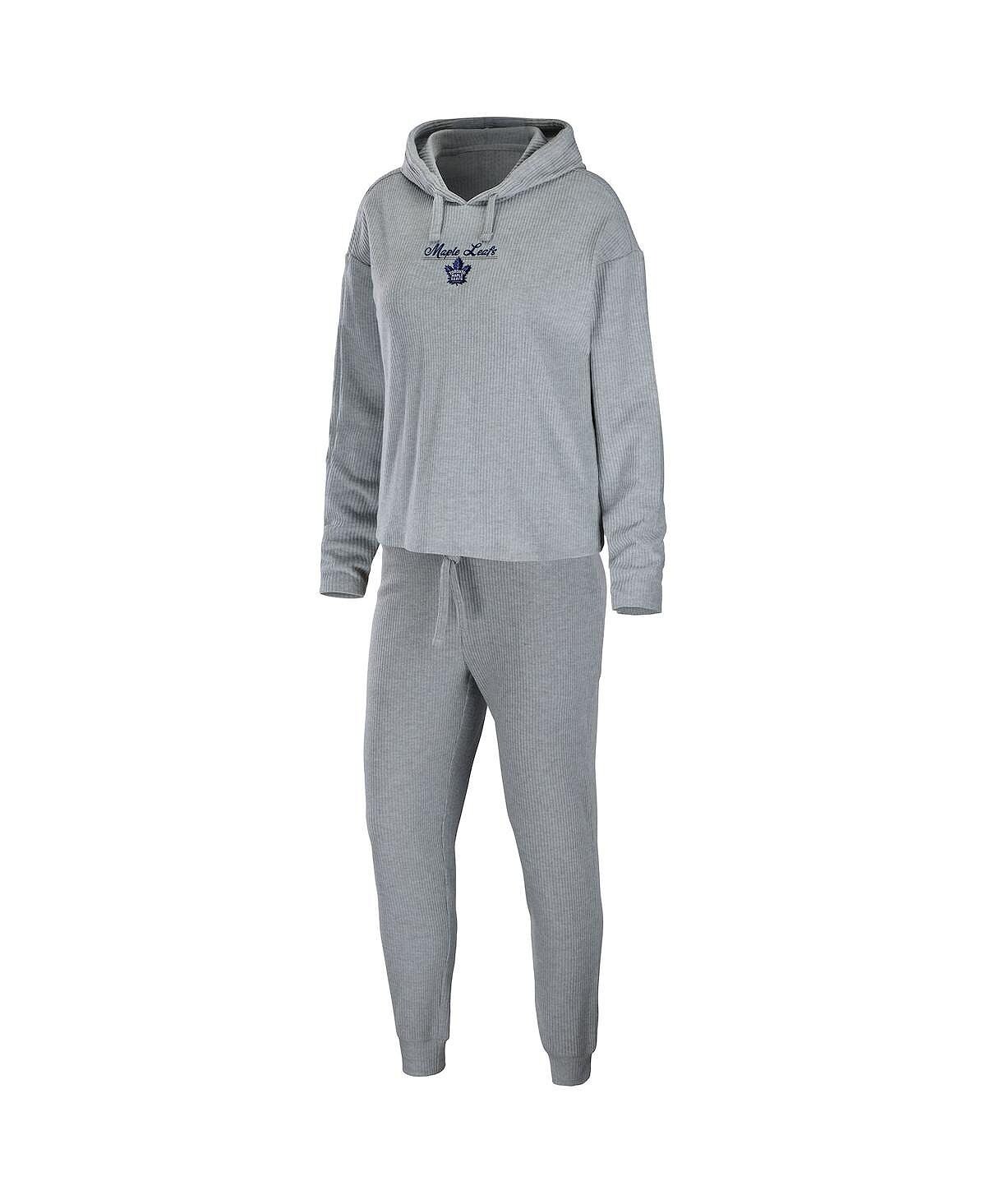 Женский комплект для сна с капюшоном и брюками с логотипом Heather Grey Toronto Maple Leafs WEAR by Erin Andrews
Женский комплект для сна с капюшоном и брюками с логотипом Heather Grey Toronto Maple Leafs WEAR by Erin Andrews