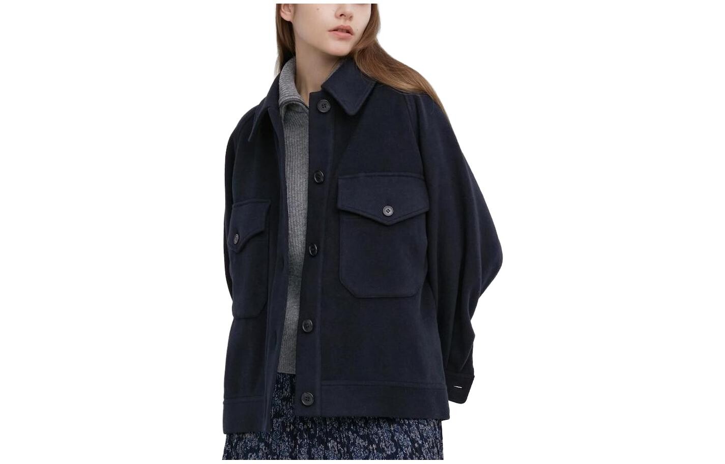 Курта-рубашка UNIQLO женская, 69 темно-синий 
Курта-рубашка UNIQLO женская, 69 темно-синий