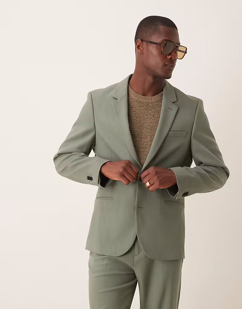 Узкий пиджак из зеленого твила Asos Design
Узкий пиджак из зеленого твила Asos Design