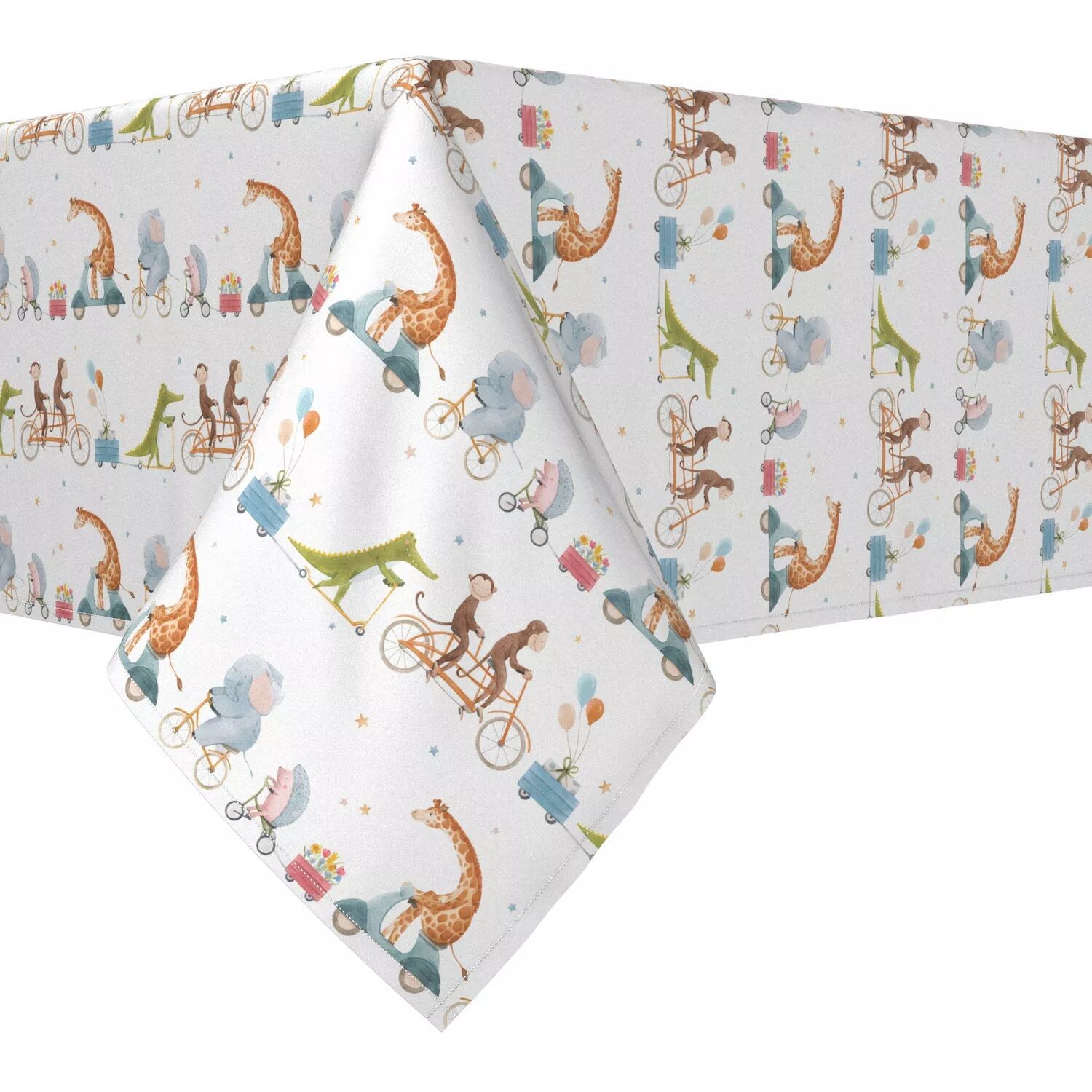Прямоугольная скатерть, 100 % хлопок, 60x104 дюйма, дизайн Animals on Bikes Design.
Прямоугольная скатерть, 100 % хлопок, 60x104 дюйма, дизайн Animals on Bikes Design.