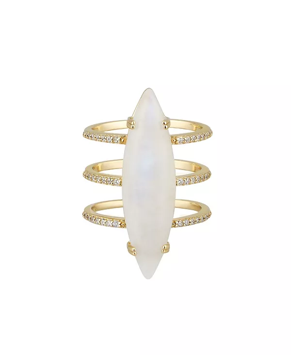 Кольцо с лунным камнем маркиз, 14-каратное золотое вермель Adornia Fine, gold-white
Кольцо с лунным камнем маркиз, 14-каратное золотое вермель Adornia Fine, gold-white