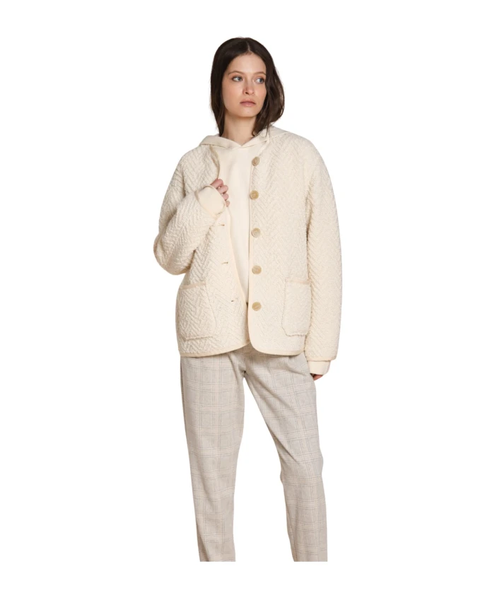 Женская куртка из трикотажного полотна кремового цвета. Mason'S, белый
Женская куртка из трикотажного полотна кремового цвета. Mason'S, белый