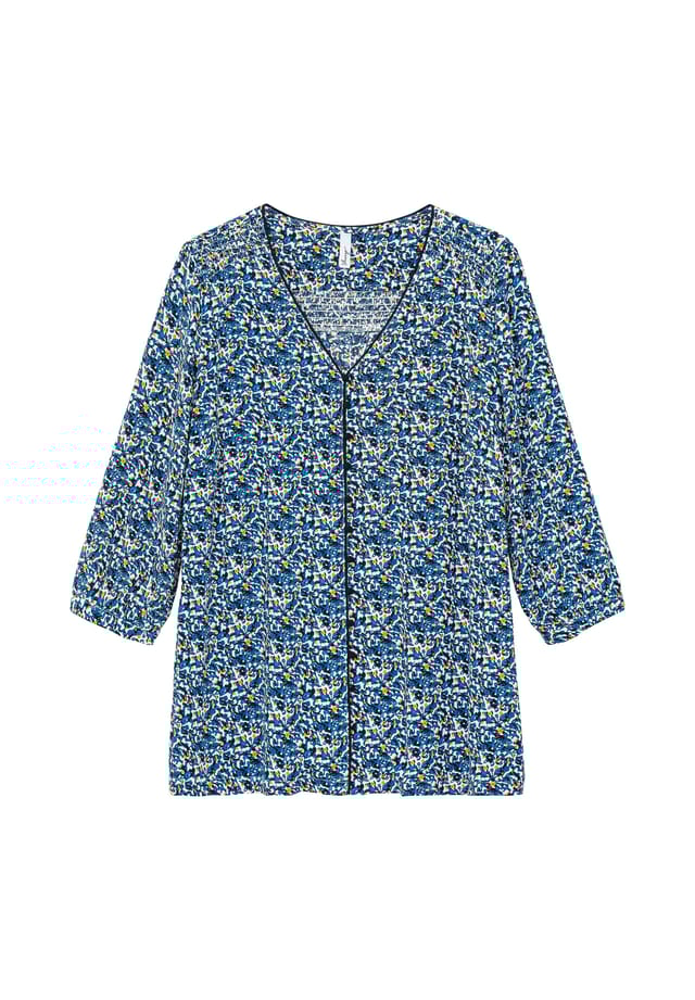 Блузка с присборенными и контрастными деталями Sheego, синий
Блузка с присборенными и контрастными деталями Sheego, синий