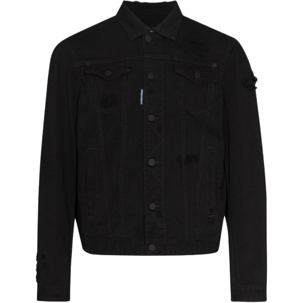 DSQUARED 2 Джинсовая куртка мужская черная, Black 
DSQUARED 2 Джинсовая куртка мужская черная, Black