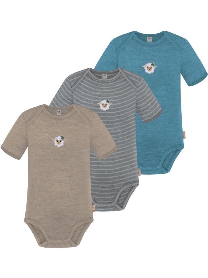 Normani Outdoor Sports Комплект из 3 детских боди с коротким рукавом из мериносовой шерсти, цвет Тауранга, синий/серый/бежевый
Normani Outdoor Sports Комплект из 3 детских боди с коротким рукавом из мериносовой шерсти, цвет Тауранга, синий/серый/бежевый