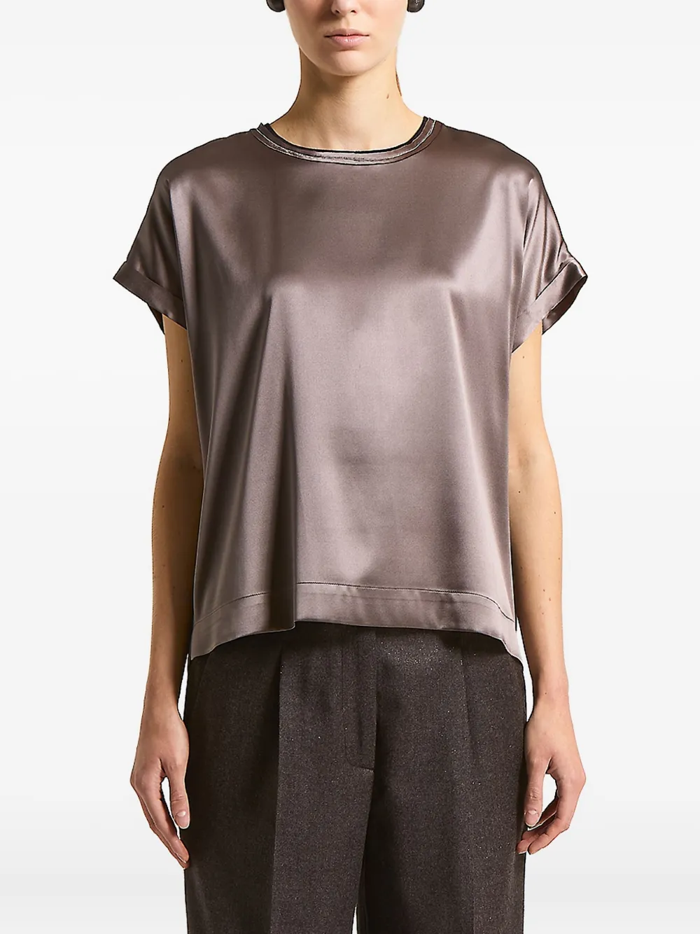 Топ с круглым вырезом Peserico, коричневый
Топ с круглым вырезом Peserico, коричневый