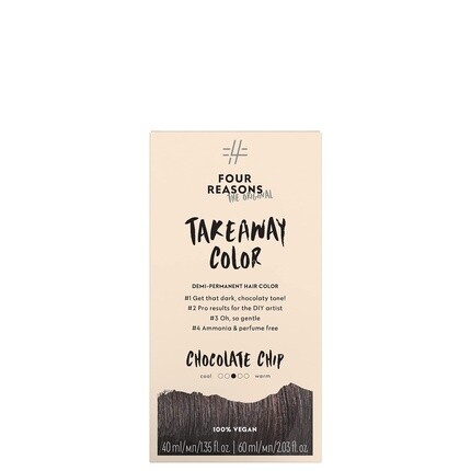 Four Reasons Original Takeaway Color Chocolate Chip 4.7 Темный шоколадно-коричневый полуперманентный цвет волос Без аммиака и отдушек Краска для волос 100% веганский и не тестируемый на животных
Four Reasons Original Takeaway Color Chocolate Chip 4.7 Темный шоколадно-коричневый полуперманентный цвет волос Без аммиака и отдушек Краска для волос 100% веганский и не тестируемый на животных