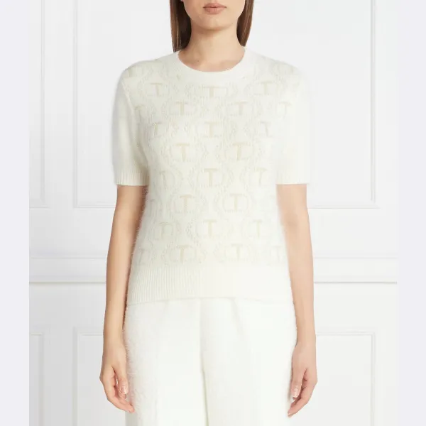 Блузка стандартного кроя с добавлением шерсти Twin-Set, белый
Блузка стандартного кроя с добавлением шерсти Twin-Set, белый