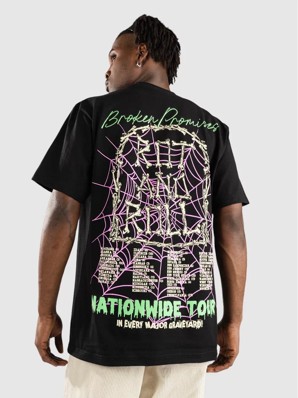 Красная футболка с роллами Broken Promises, черный 
Красная футболка с роллами Broken Promises, черный