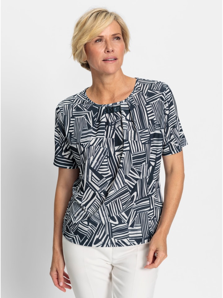 Рубашка с круглым вырезом в темно-синем и бежевом цвете с принтом WITT WEIDEN
Рубашка с круглым вырезом в темно-синем и бежевом цвете с принтом WITT WEIDEN