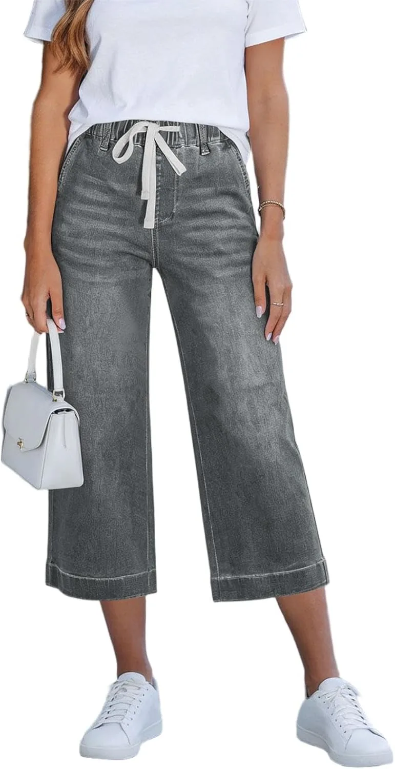 Capri Pants для женщин Wide Leg Mid Rise с эластичным поясом и карманами DASAYO
Capri Pants для женщин Wide Leg Mid Rise с эластичным поясом и карманами DASAYO