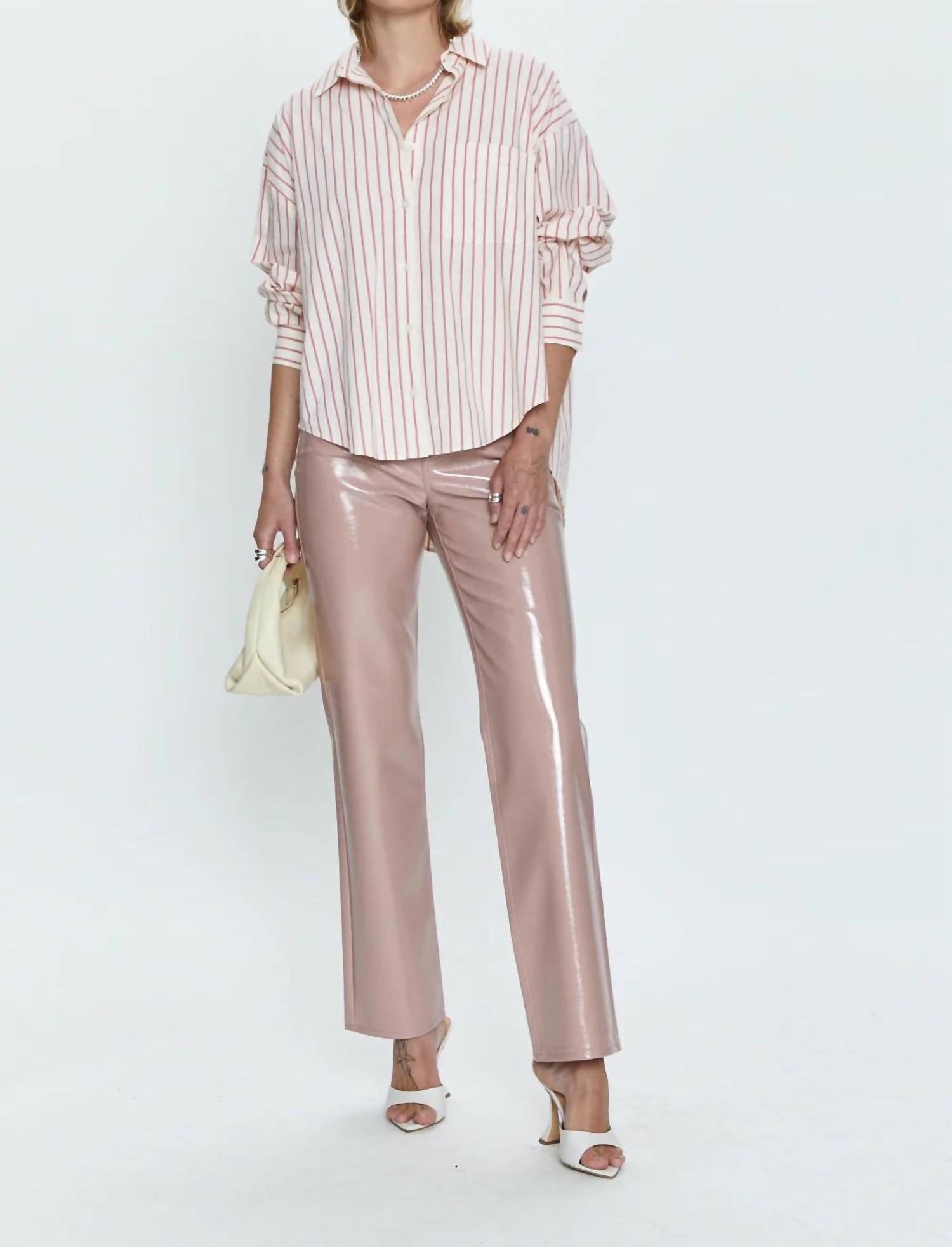 Брюки Cassie из нежно-розового винила PISTOLA
Брюки Cassie из нежно-розового винила PISTOLA