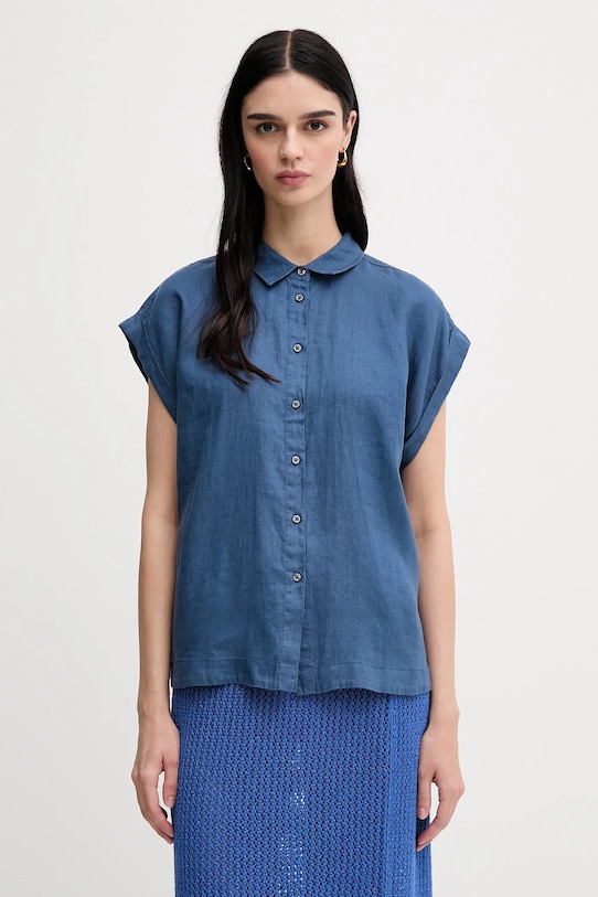 Льняная рубашка United Colors Of Benetton, синий 
Льняная рубашка United Colors Of Benetton, синий