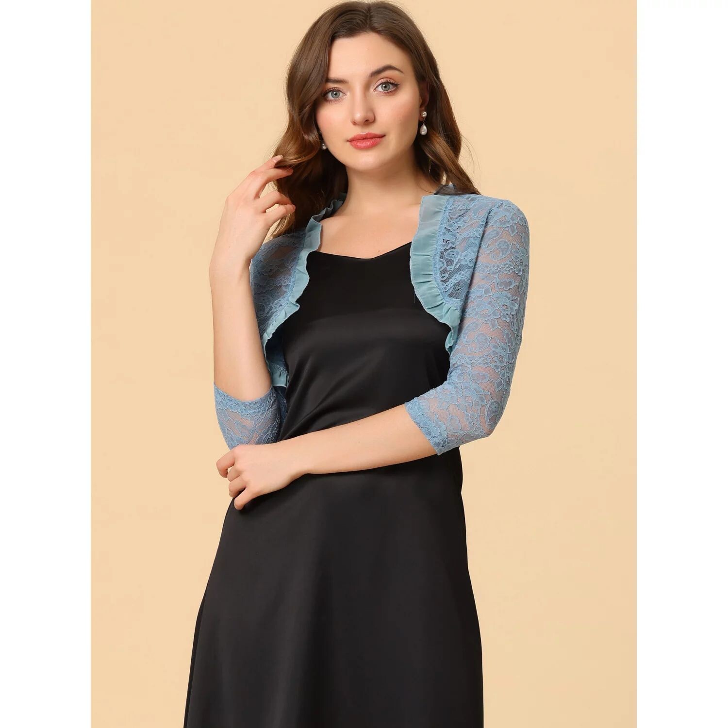 Женский элегантный укороченный кардиган с рюшами и воротником, прозрачный кружевной топ с цветочным принтом ALLEGRA K, белый
Женский элегантный укороченный кардиган с рюшами и воротником, прозрачный кружевной топ с цветочным принтом ALLEGRA K, белый