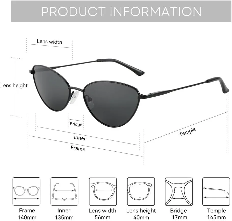 Винтажные маленькие солнцезащитные очки «кошачий глаз» в узкой металлической оправе, поляризованные, 100% защита от УФ-излучения, для женщин KTUCN, 02 Gray Lens
Винтажные маленькие солнцезащитные очки «кошачий глаз» в узкой металлической оправе, поляризованные, 100% защита от УФ-излучения, для женщин KTUCN, 02 Gray Lens