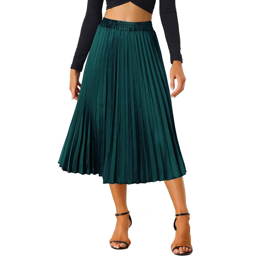 Женская блестящая плиссированная юбка-миди металлик с эластичной резинкой на талии ALLEGRA K, зеленый
Женская блестящая плиссированная юбка-миди металлик с эластичной резинкой на талии ALLEGRA K, зеленый