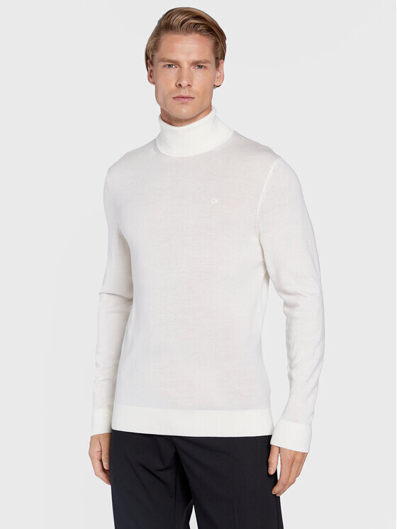 Свитер с высоким воротником приталенного кроя Calvin Klein, белый
Свитер с высоким воротником приталенного кроя Calvin Klein, белый